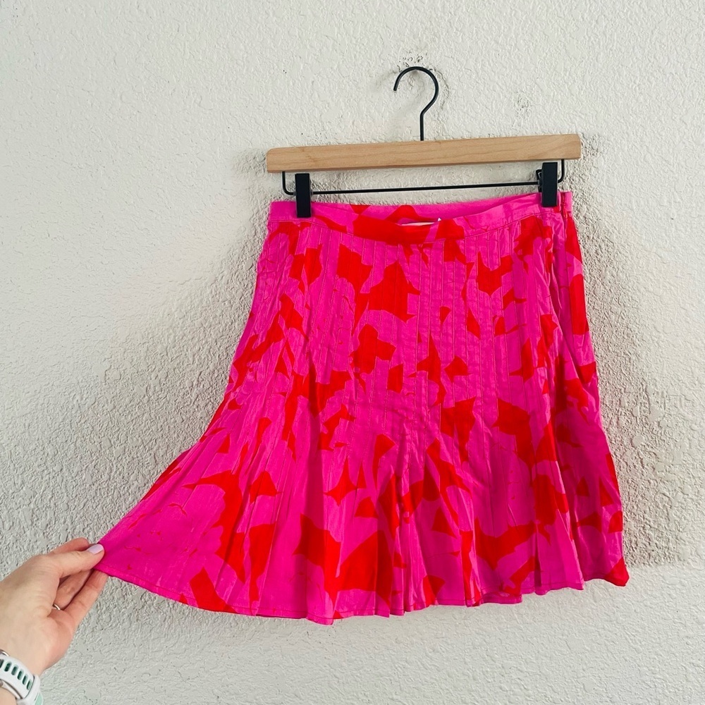 Vineyard Vines Pink & Red Pleated Mini Skirt
